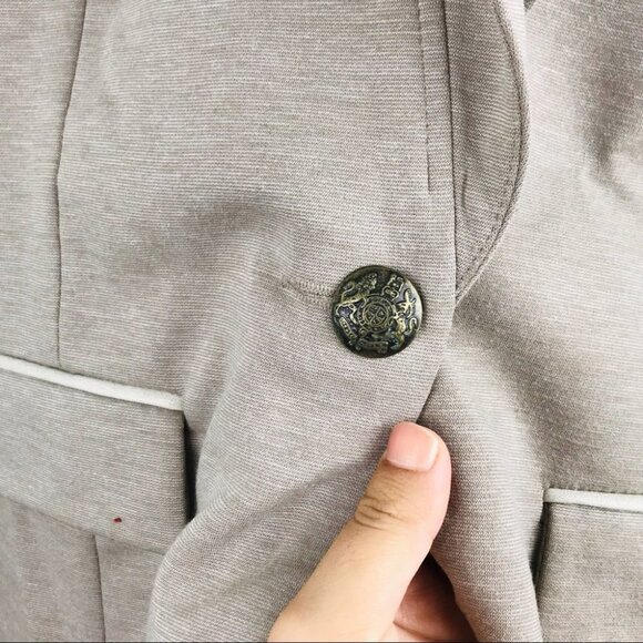 Dynamite Beige Cream Long Sleeve Elbow Patched blazer women Size S - Picture 10 of 13